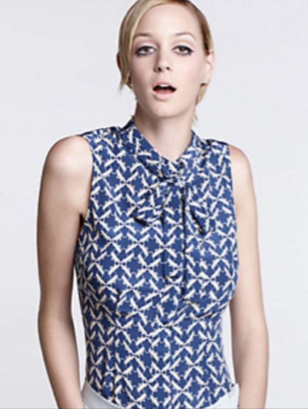 Charlotte By Charlotte Taylor For Anthropologie Catydid Printed Silk Top Size 4